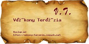Vékony Terézia névjegykártya